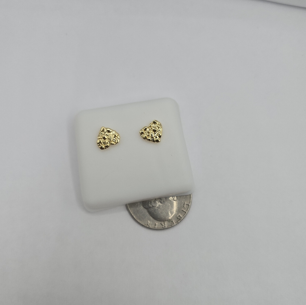 Earrings NUGGET style gold-plated beautiful heart style small 8mm
